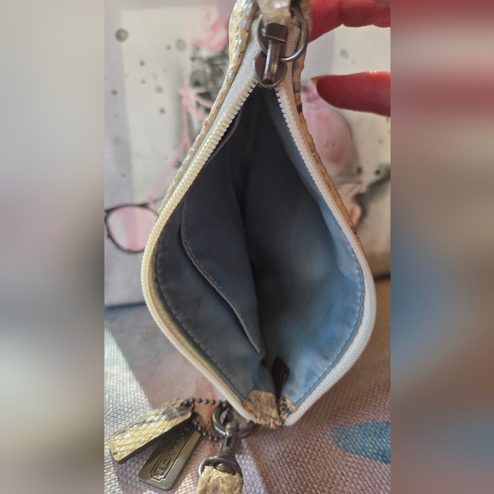Coach Kristin Python Embossed Wristlet Clutch - Picture 10 of 12